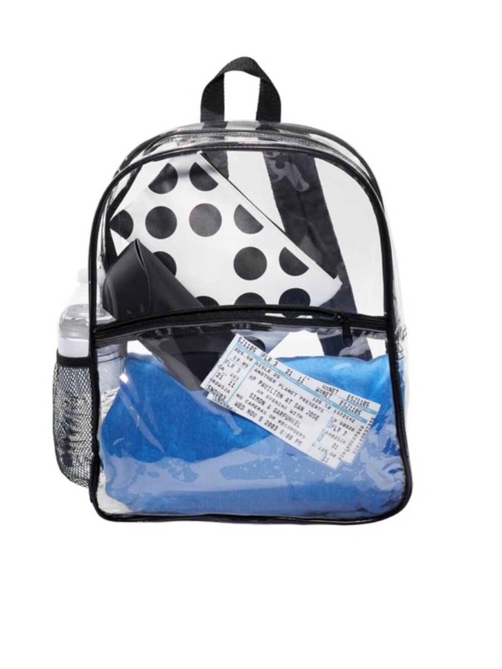 Black clear backpack for stadiums, concerts and events